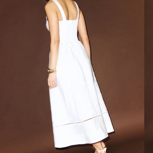 “Sale” Reformation Everett Linen Dress in White - Picture 2 of 5